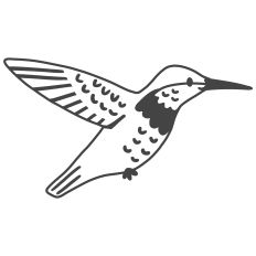 Hummingbird Design - Single Color - For Silhouette Studio