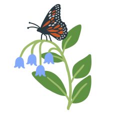 Monarch Butterfly on Bell Flowers Design