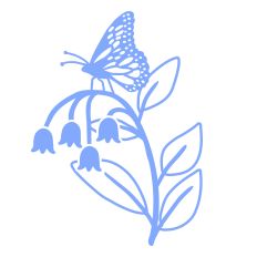 Monarch Butterfly on Bell Flowers - Single Color