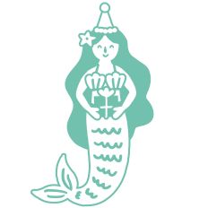 Birthday Mermaid Design - Single Color