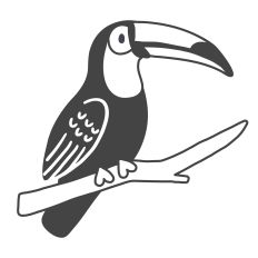 Tropical Toucan Design - Single Color