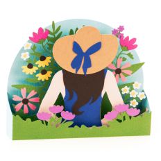 Sun Hat with Wildflowers Card - 3D Box Card
