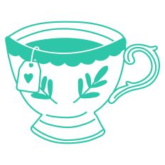 Vintage Teacup Design - Single Color