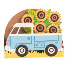 Truck with Sunflowers Card - 3D Box Card