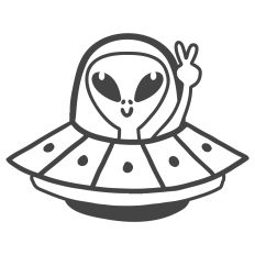 UFO Alien Spaceship Design - Single Color