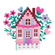 Valentine's Cottage - Valentine's Day 3D Box Card