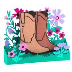 Wildflower Cowgirl Boots Card - 3D Box Card