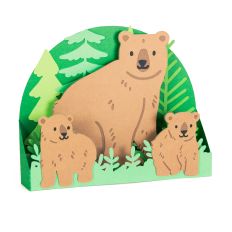 Bear and Cubs Card - 3D Box Card