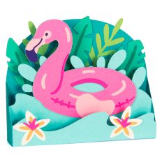 Flamingo Pool Float Card - 3D Summer Box Card
