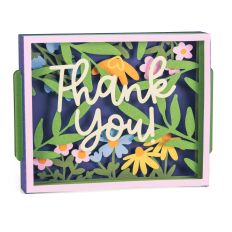 Thank You Layered Card with Flowers - 3D Box Card