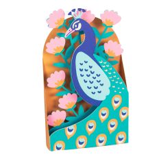 Peacock with Flowers Card - 3D Any Occasion Box Card