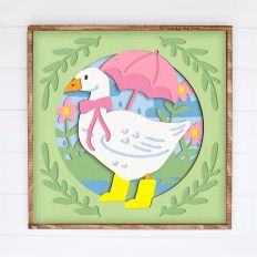 Rainy Day Goose | 3D Spring Shadow Box