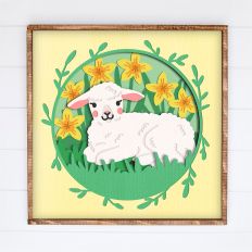 Lamb in Daffodils - 3D Easter Shadow Box