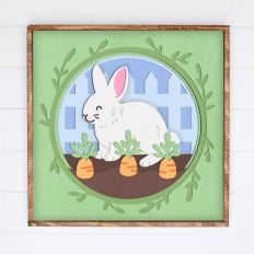 Bunny in a Carrot Garden Shadow Box - 3D Easter Shadowbox