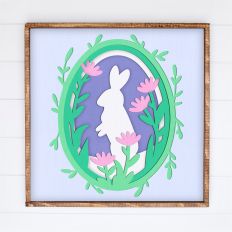 Easter Bunny in Flowers Shadow Box - 3D Easter Shadowbox