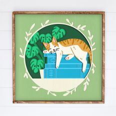 Cat on Books Shadow Box - 3D Kitty Shadowbox