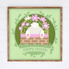 Easter Bunny Bum in Basket Shadow Box - 3D Easter Shadowbox