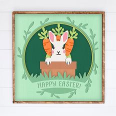 Easter Bunny in Carrot Pot Shadow Box - 3D Easter Shadowbox