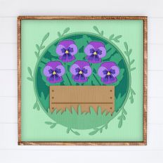 Purple Pansies Shadow Box - 3D Flower Shadowbox