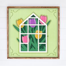 Tulip Greenhouse Shadow Box - 3D Easter Shadowbox
