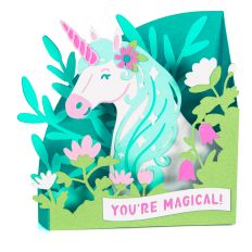 Unicorn with Flowers Card - 3D Box Card