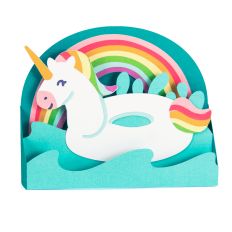 Unicorn Pool Float Card - 3D Summer Box Card