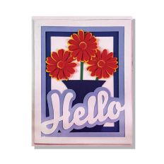 Flower Vase Hello Card SVG Cut File