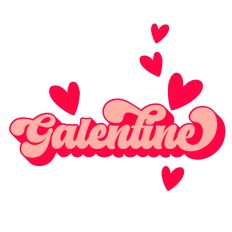 Galentine Retro Style Layered Word