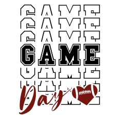 Game Day Stacked Football SVG Quote