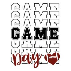 Game Day Stacked Football SVG Quote