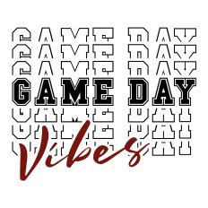 Game Day Vibes Stacked Football SVG Quote