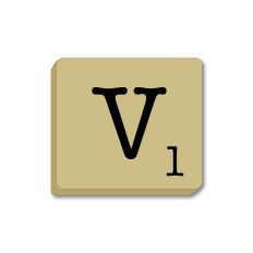 Letter V  - Alphabet Tile, Word Game Letters, Monogram Wood Tiles