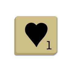 Heart - Alphabet Tile, Word Game Letters, Monogram Wood Tiles