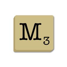 Letter M - Alphabet Tile, Word Game Letters, Monogram Wood Tiles