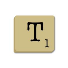 Letter  T - Alphabet Tile, Word Game Letters, Monogram Wood Tiles