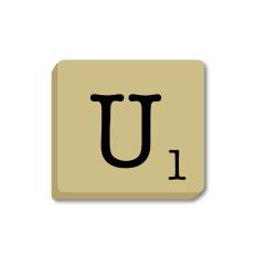Letter U  - Alphabet Tile, Word Game Letters, Monogram Wood Tiles