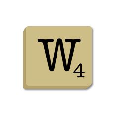 Letter W - Alphabet Tile, Word Game Letters, Monogram Wood Tiles