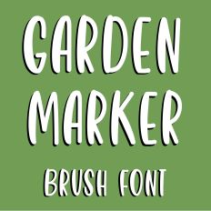 Garden marker brush font