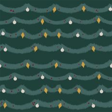 Christmas Tree Garland with Ornaments and Berries