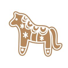 Scandinavian-style Christmas Gingerbread Horse Cookie