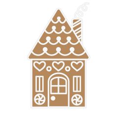 Cute Gingerbread Cookie House with Hearts