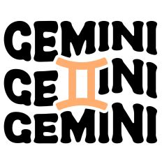 Gemini Horoscope Retro Wavy Word