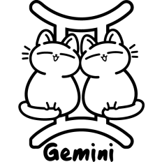 gemini chibi cats outline