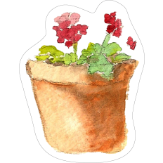 Watercolor Geranium Print & Cut