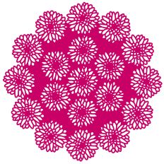 Gerbera Daisies Lace Doily Circle Background