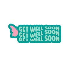 Get Well Soon Butterfly Retro Wavy Layered Quote