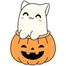 Cat in pumpkin