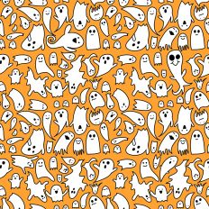 Ghost Pattern - Orange and White