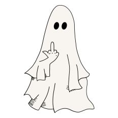 Ghost with Middle Finger SVG