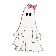 Ghost with Hair Bow SVG